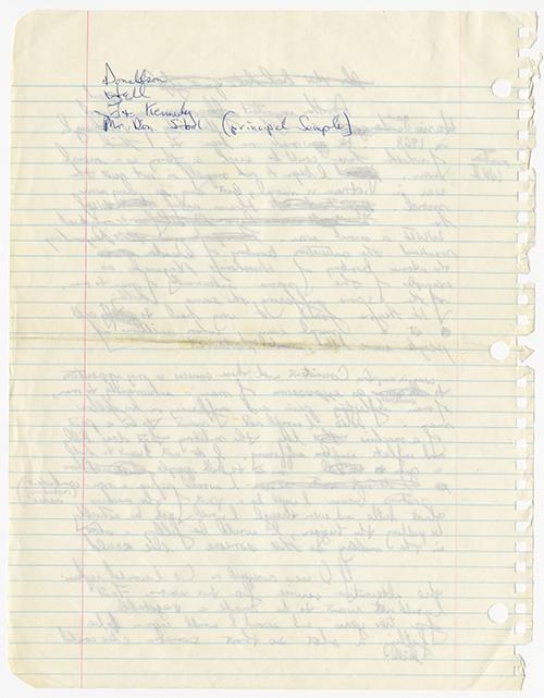 Deuxième page de l’ébauche avec la signature de Frank.