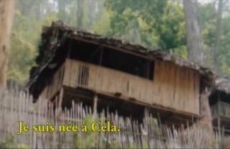 Une cabane en bois se trouve sur une colline.