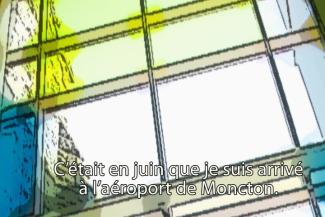 Couleurs néons superposées sur les fenêtres.