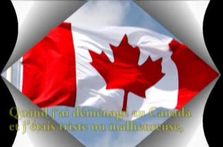 Un drapeau canadien flotte dans la brise.