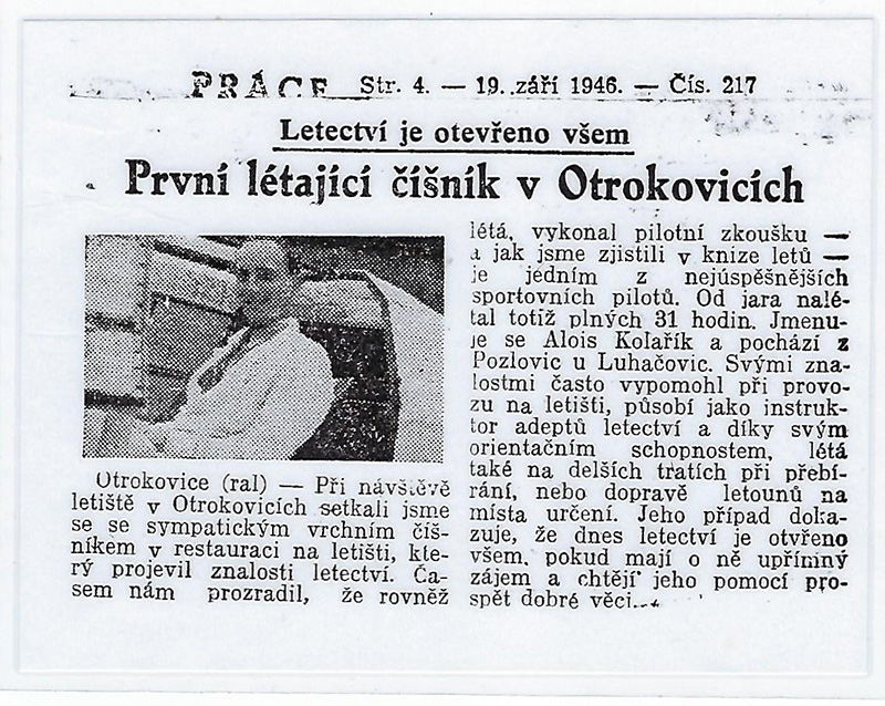 Un article de journal sur Alois.