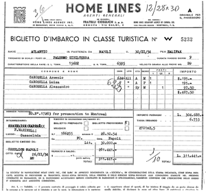 Facture d'Home Lines.