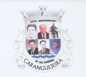 Photomontage d’images individuelles de six hommes sur un blason.
