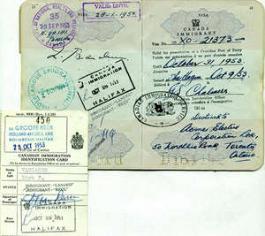 Documents de voyage anciens.