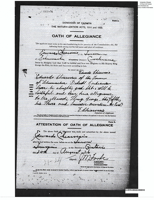 Ancien serment d’allégeance.