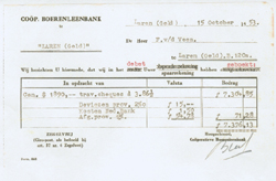Document bancaire ancienne