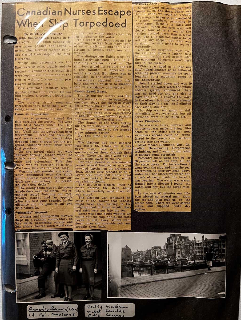 De vieilles coupures de journaux et des photos.