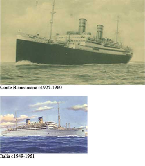 Deux vieilles photographies du Conte Biancamano et de l’Italia