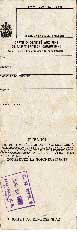 Dos d’une carte d’atterrissage, avec un timbre.