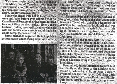 Vieux, découpage de journal reconstitué avec la légende mariée de guerre ne l’a jamais regretté.