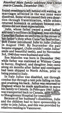 Coupure de journal de 3000 anciens combattants canadiens naviguant sur un navire.